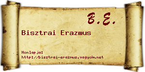 Bisztrai Erazmus névjegykártya